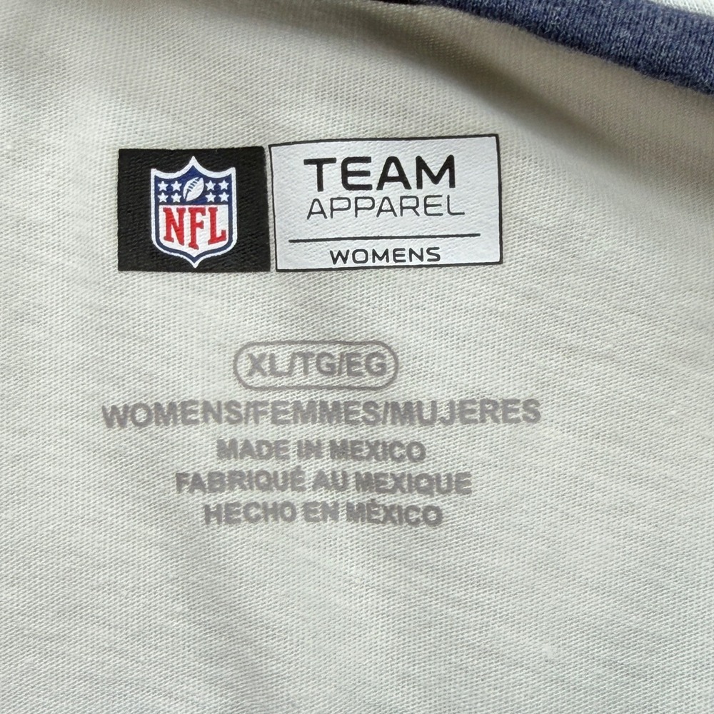 NFL Team Apparel T-Shirt Womens XL Blue White Seattle Seahawks Split Crop Top - Picture 13 of 13